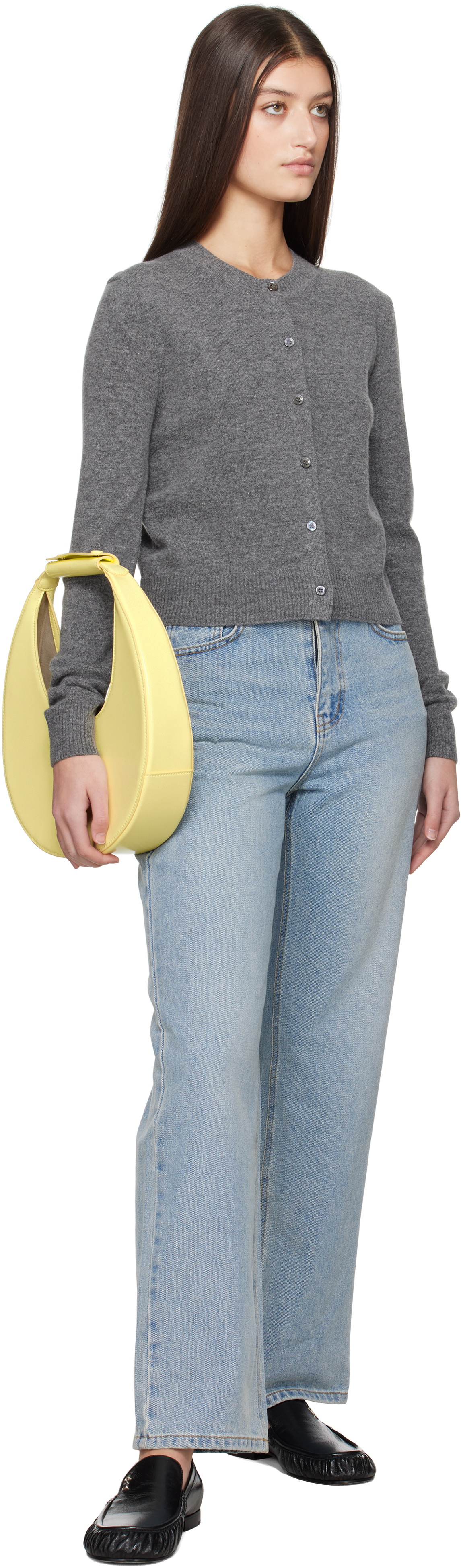 Dunst Gray Essential Crewneck Knit Cardigan