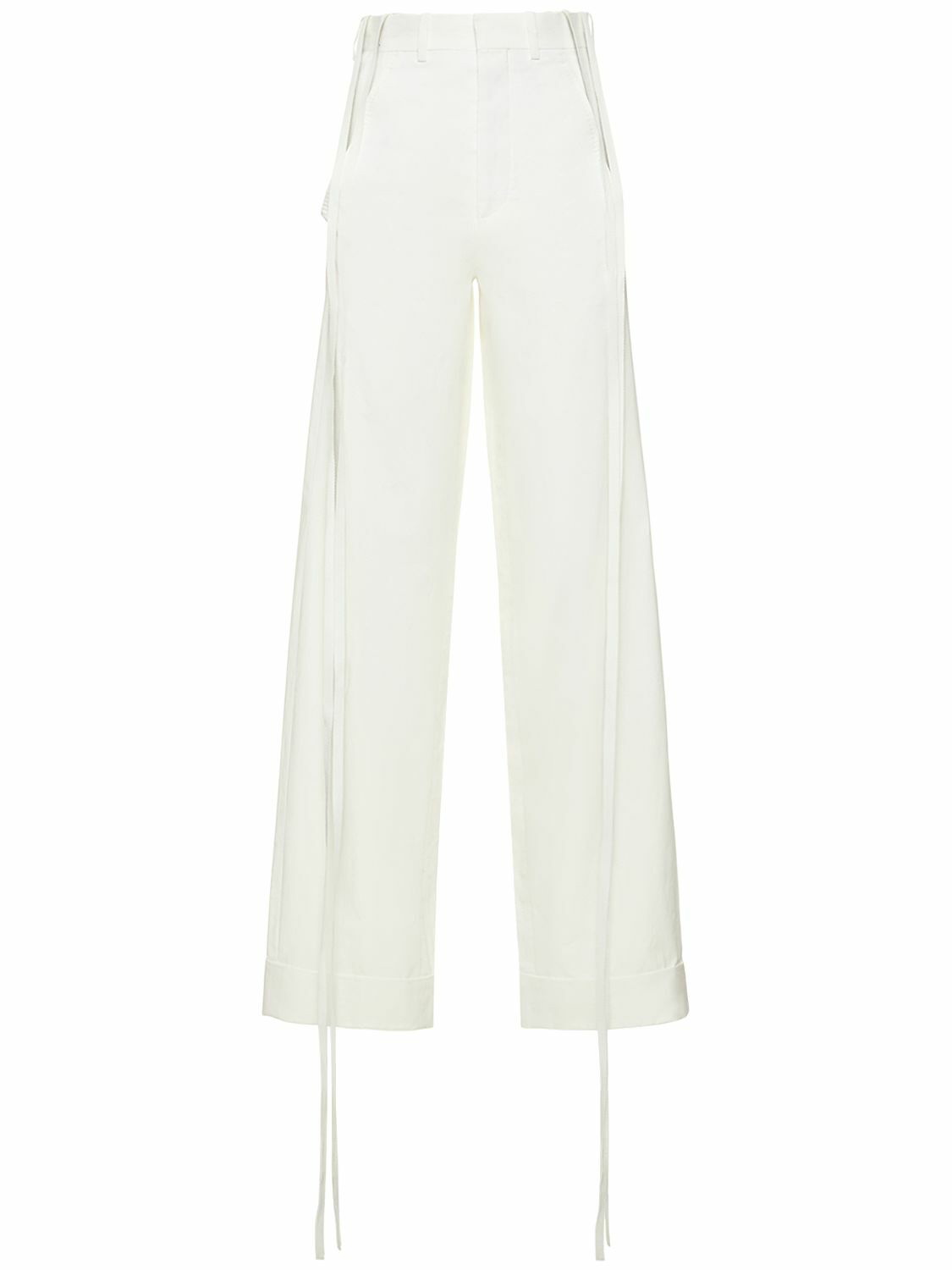 ANN DEMEULEMEESTER - Anneke Waxed Cotton Wide Pants Ann Demeulemeester