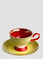 POLSPOTTEN Set of Four Grandma Espresso Cups and Saucers