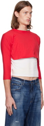 Alled-Martinez Red & White Layered Long Sleeve T-Shirt