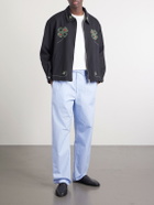 BODE - Lucky Draw Embroidered Cotton-Twill Blouson Jacket - Black