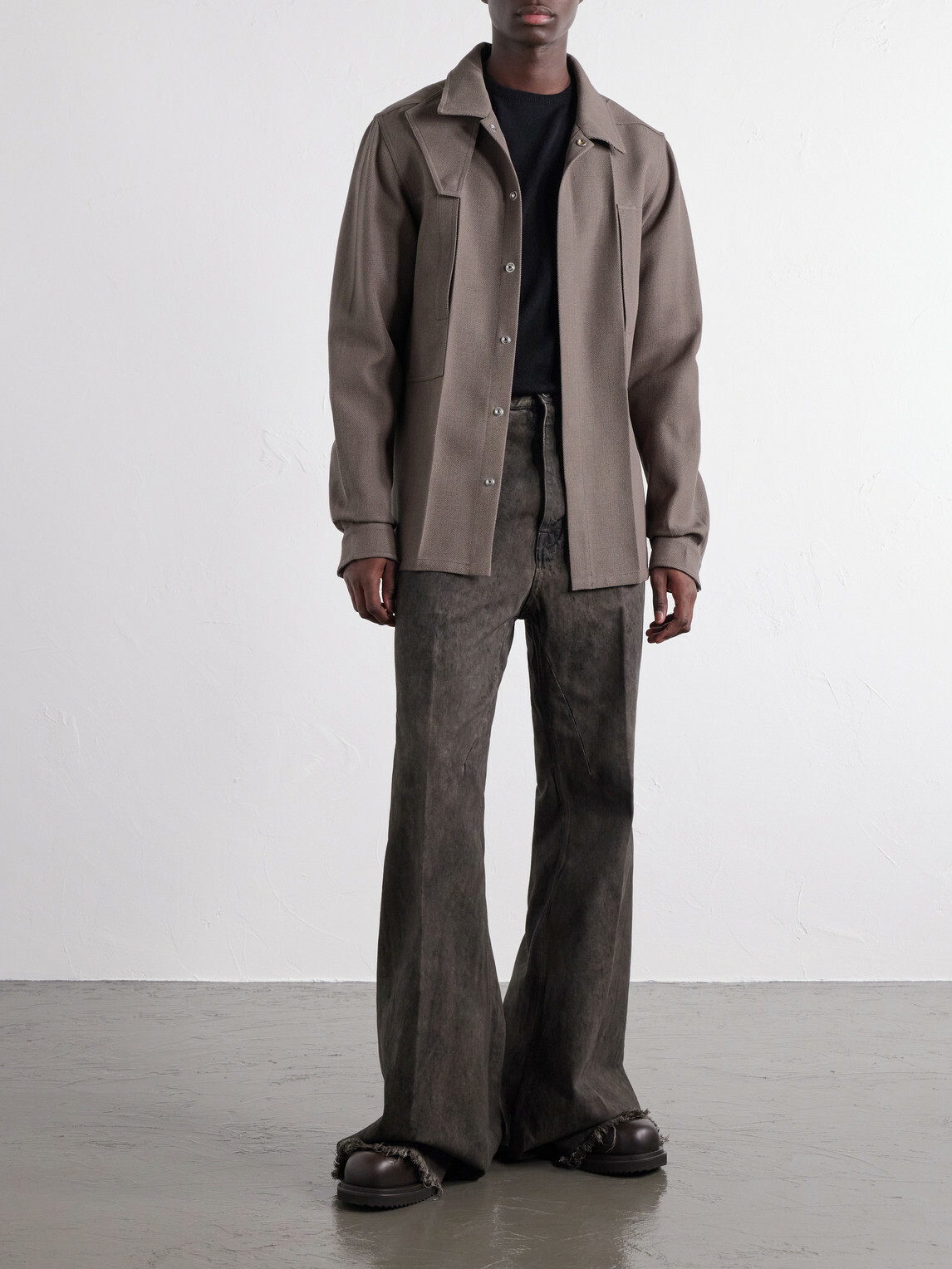 Rick Owens - Virgin Wool Drill Overshirt - Gray