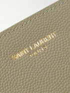 SAINT LAURENT - Logo-Print Pebble-Grain Leather Billfold Wallet - Green