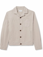 Mr P. - Camp-Collar Garment-Dyed Cotton and Linen-Blend Jacket - Neutrals