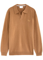 Percival Network Wool-blend Polo Jumper Orange