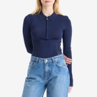 Daily Paper Women's Zip Knit Polo in Blue