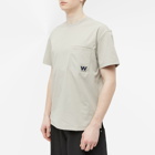 Wooyoungmi Men's Nylon Back logo Tech T-Shirt in Grey