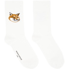 Maison Kitsune Off-White Fox Head Socks