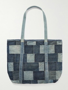 RRL - Otis Limited-Edition Leather-Trimmed Patchwork Denim Tote Bag