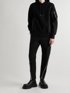 Sacai - MA-1 Nylon-Trimmed Cotton-Blend Jersey Hoodie - Black