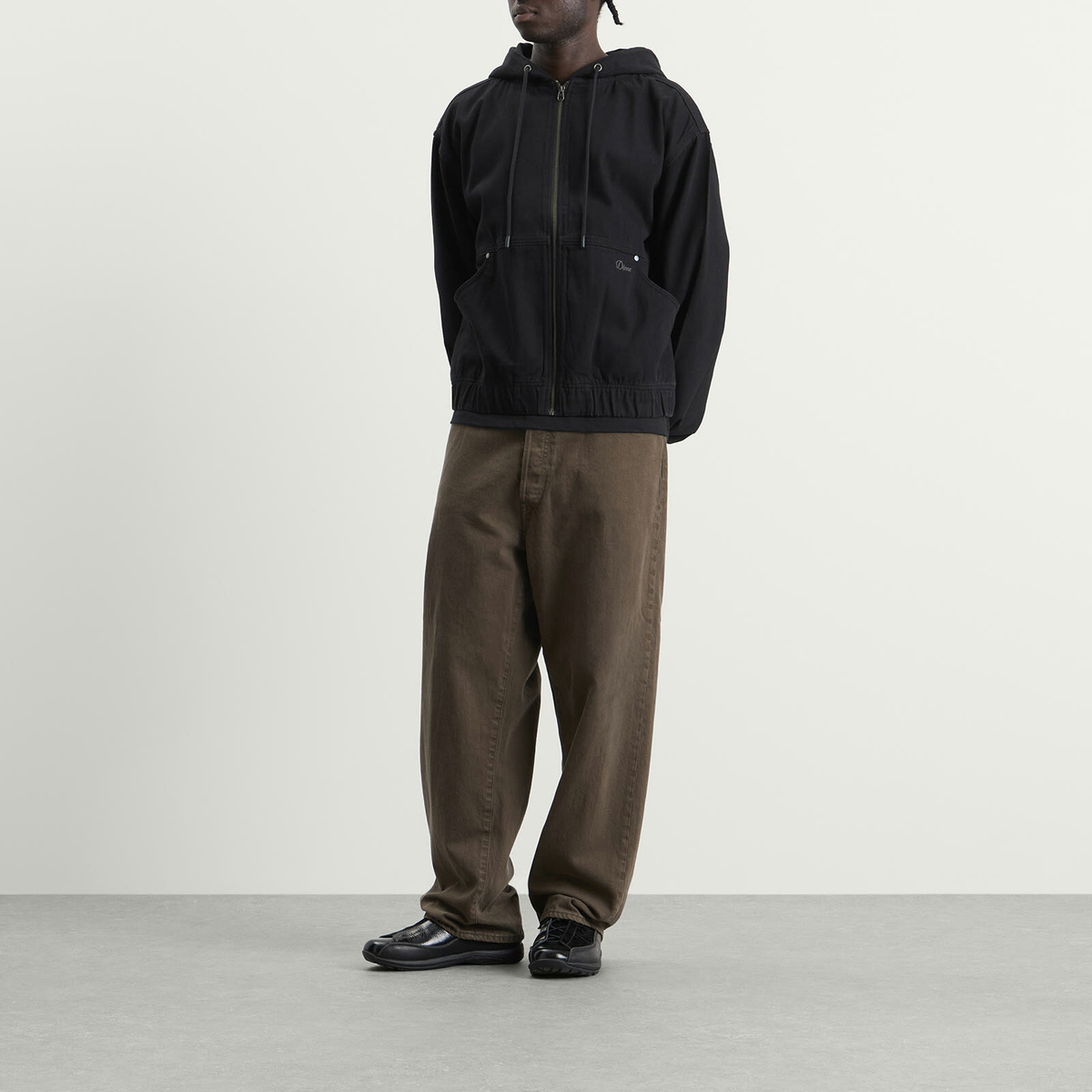 Dime Men's Hooded Denim Jacket in Black