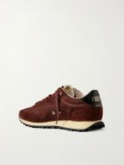 Golden Goose - Marathon Suede and Leather-Trimmed Satin Sneakers - Brown