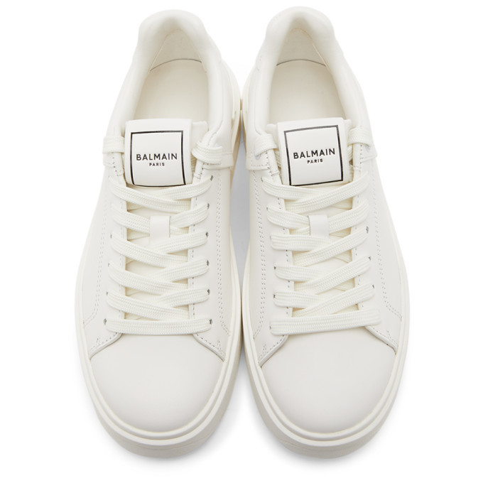 Balmain White B-Court Sneakers Balmain