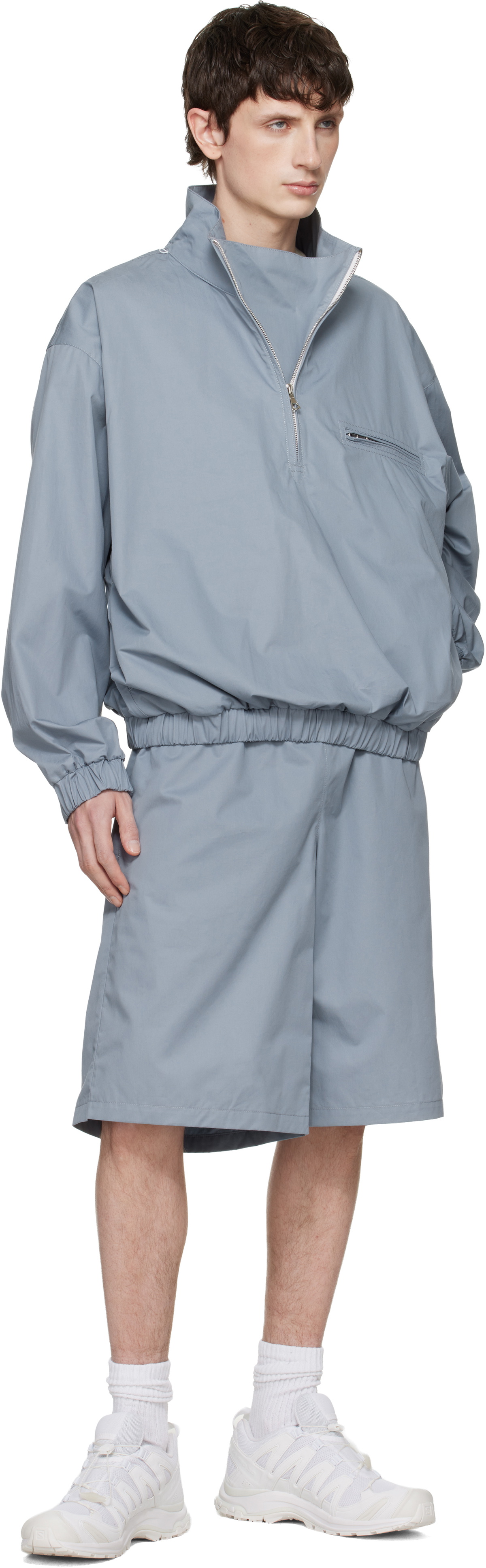Rier Blue Bermuda Cotton Shorts