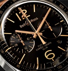 Bell & Ross - BR 126 Sport Heritage GMT and Flyback Chronograph Steel and Leather Watch, Ref. No. BRV126-FLY-GMT/SCA - Black