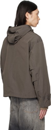 COOR Brown Crop Hoodie Mill Parka