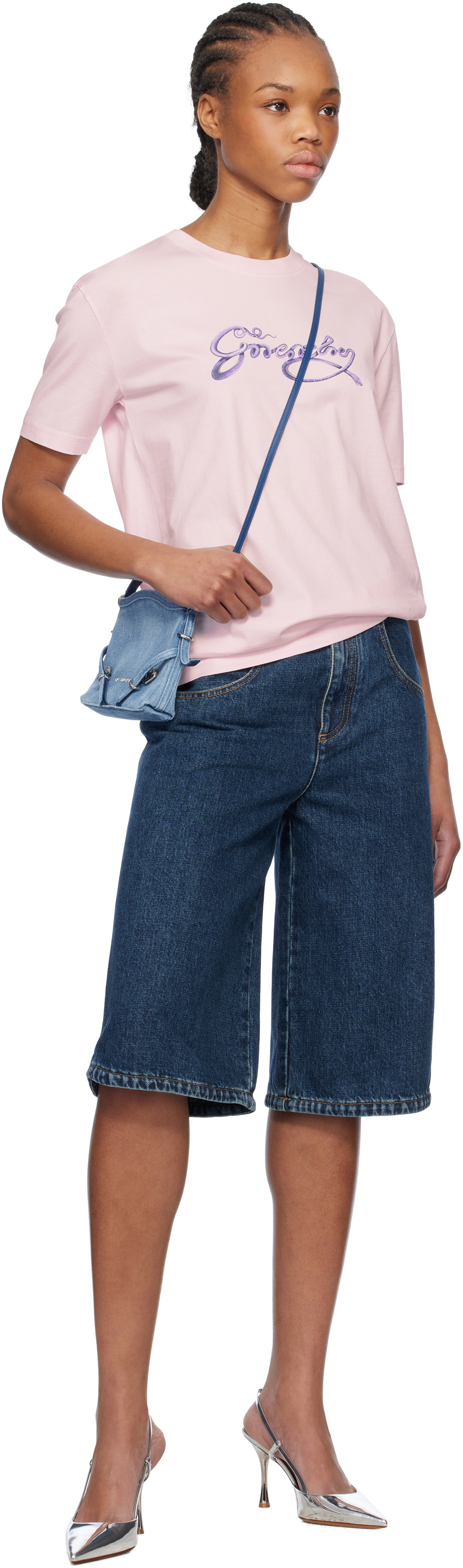 Givenchy Blue Curved Side Denim Shorts