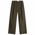 Folk Men's Drawcord Loose Trouser in Dark Olive Ripstop