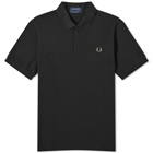 Fred Perry Men's Slim Fit Plain Polo Shirt in Black/Field Green