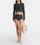 Magda Butrym Cropped crochet-trimmed cashmere cardigan