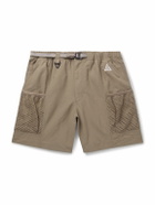 Nike - ACG Snowgrass Straight-Leg Mesh-Trimmed Belted Nylon Shorts - Neutrals