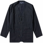 Comme des Garçons Homme Men's Nylon Liner Zip Jacket in Navy