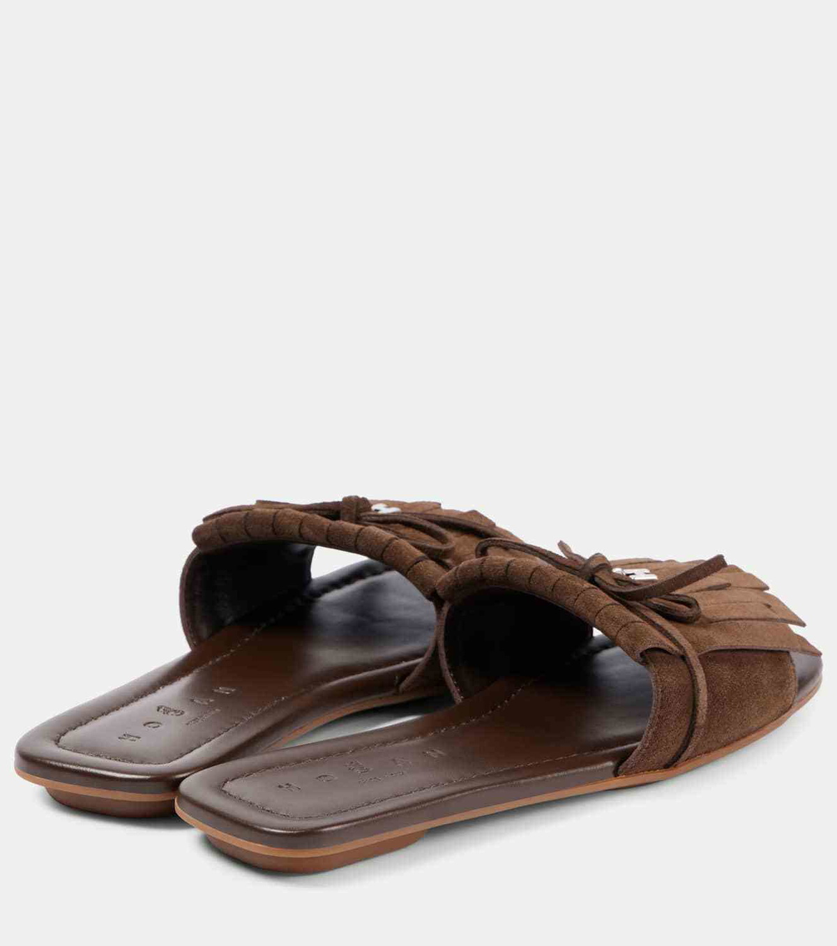 Hogan H685 fringed suede slides