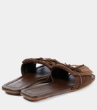 Hogan H685 fringed suede slides