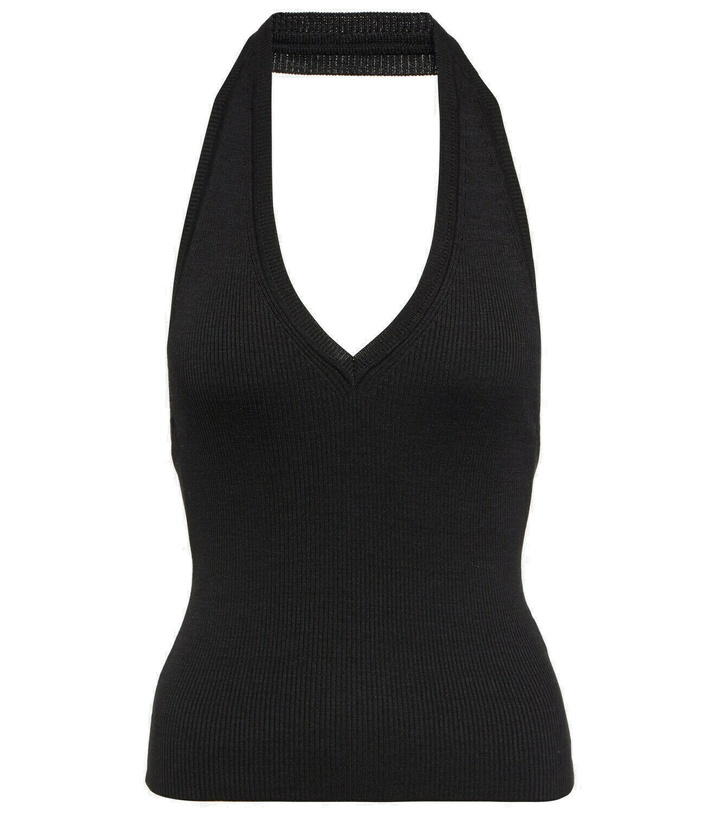 Photo: Nili Lotan - Ivey ribbed-knit halterneck silk top
