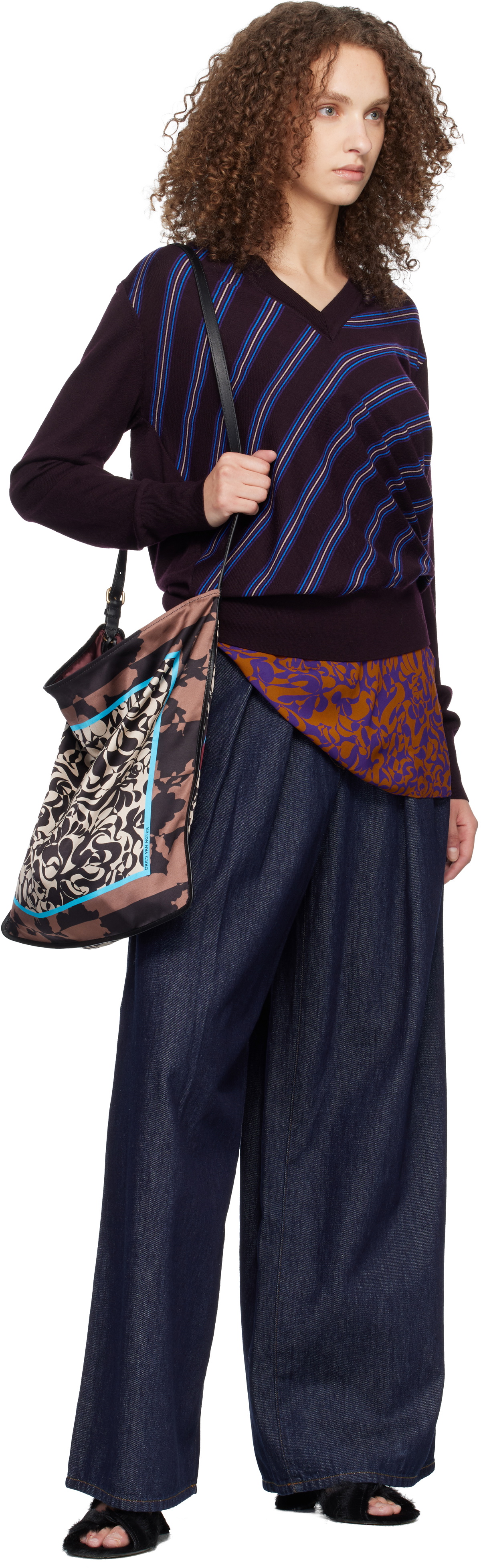 Dries Van Noten Multicolor Small Scarf Tote