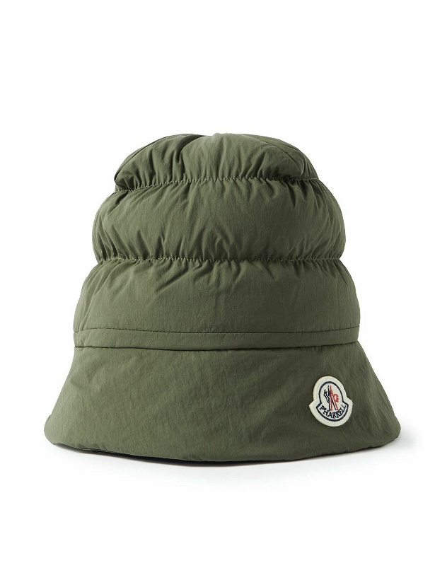 Photo: Moncler Genius - Pharrell Williams Logo-Appliquéd Quilted Nylon Down Bucket Hat - Green