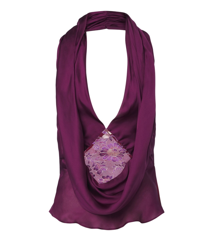 Photo: Christopher Esber Cesura lace-trimmed halterneck silk top