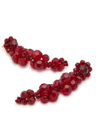 Simone Rocha Cluster Crystal-embellished Drop Earrings - Dark Red - One Size