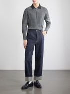 Thom Browne - Knitted Merino Wool Polo Sweater - Gray