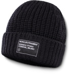 Moncler Genius - 7 Moncler Fragment Logo-Appliquéd Ribbed Virgin Wool Beanie - Black