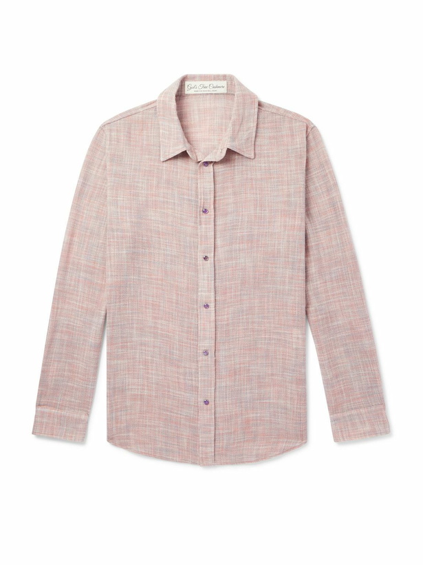 Photo: God's True Cashmere - Space-Dyed Cashmere and Wool-Blend Gauze Shirt - Pink