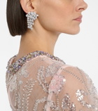 Self-Portrait Crystal-embellished drop earrings