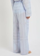 Toteme Logo-monogrammed Cotton-blend Pyjama Trousers Light Blue