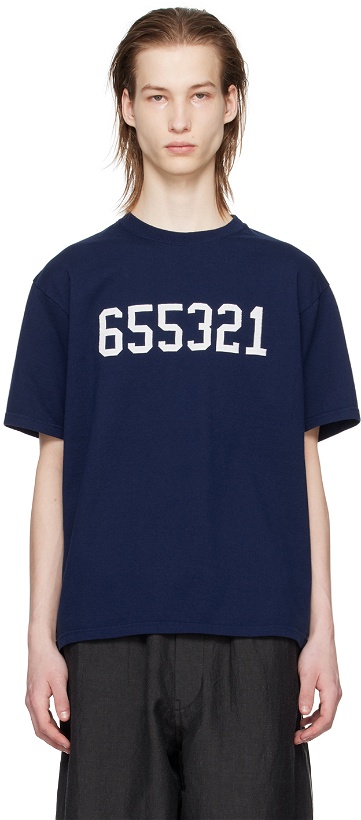 Photo: UNDERCOVER Navy Embroidered T-Shirt