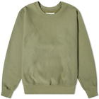 Les Tien Women's Cropped Crew Sweat in Moss