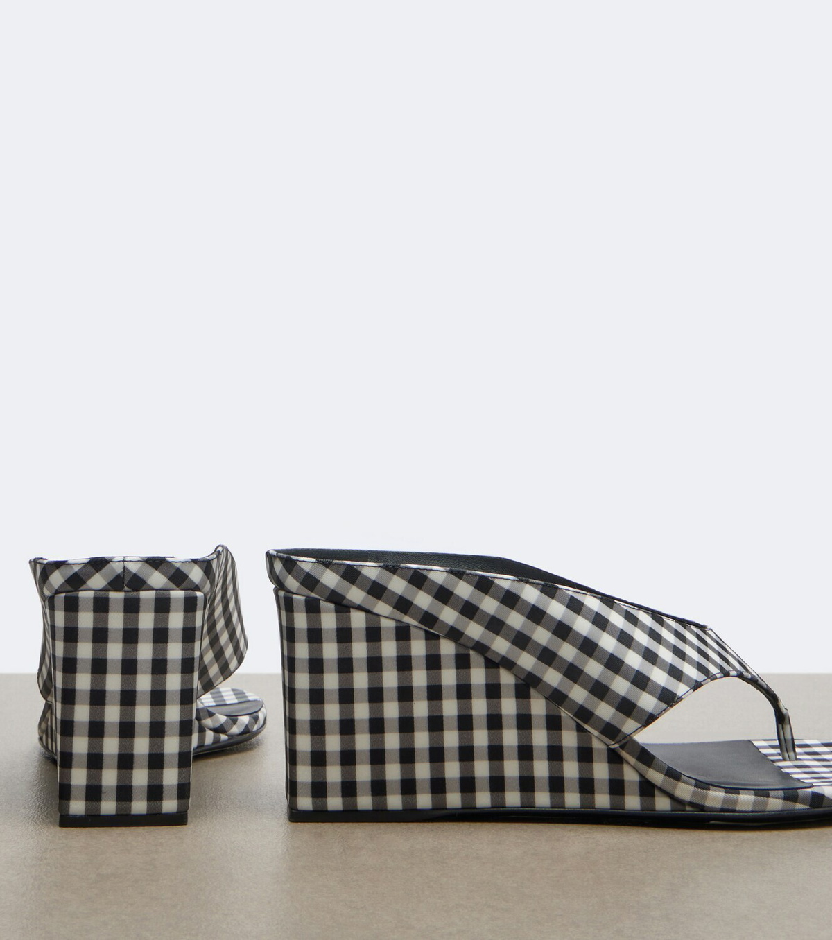Alaïa Cube gingham wedge sandals