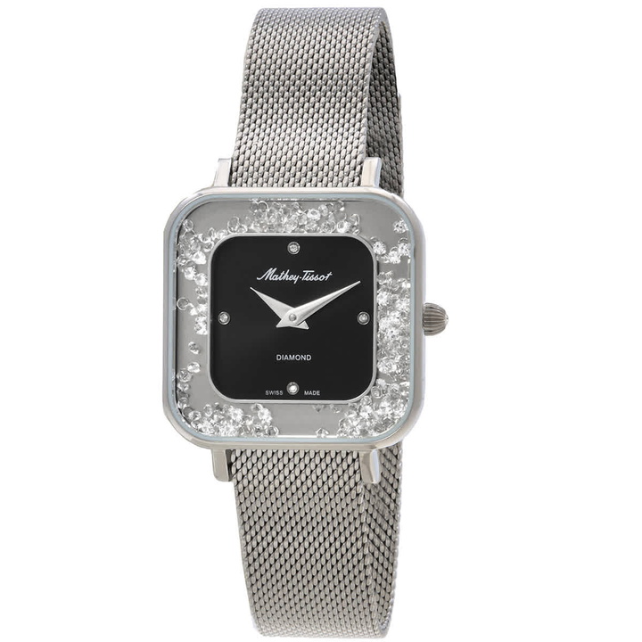 Photo: Mathey-Tissot Gemina Quartz Diamond Black Dial Ladies Watch D984SAN