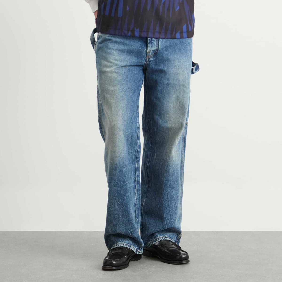 Le Père Men's Denim Cargo in Bepop Marine