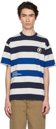 AAPE by A Bathing Ape Gray & Navy Striped T-Shirt