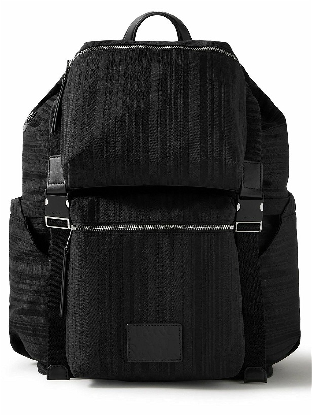Photo: Paul Smith - Leather-Trimmed Striped Jacquard Backpack