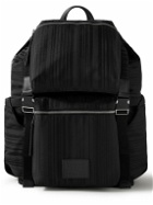 Paul Smith - Leather-Trimmed Striped Jacquard Backpack