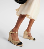 Aquazzura Sunburst 120 metallic espadrille wedges