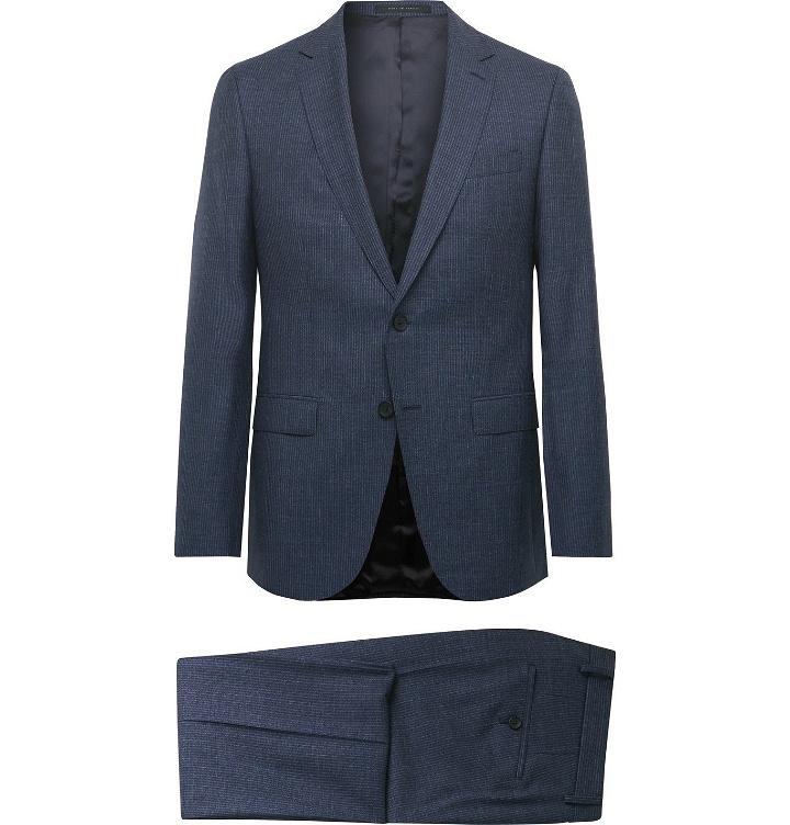 Photo: Hugo Boss - Pinstriped Virgin Wool Suit - Blue