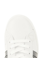 Moncler Monaco Leather Sneakers, Sneakers, White, Grained Leather