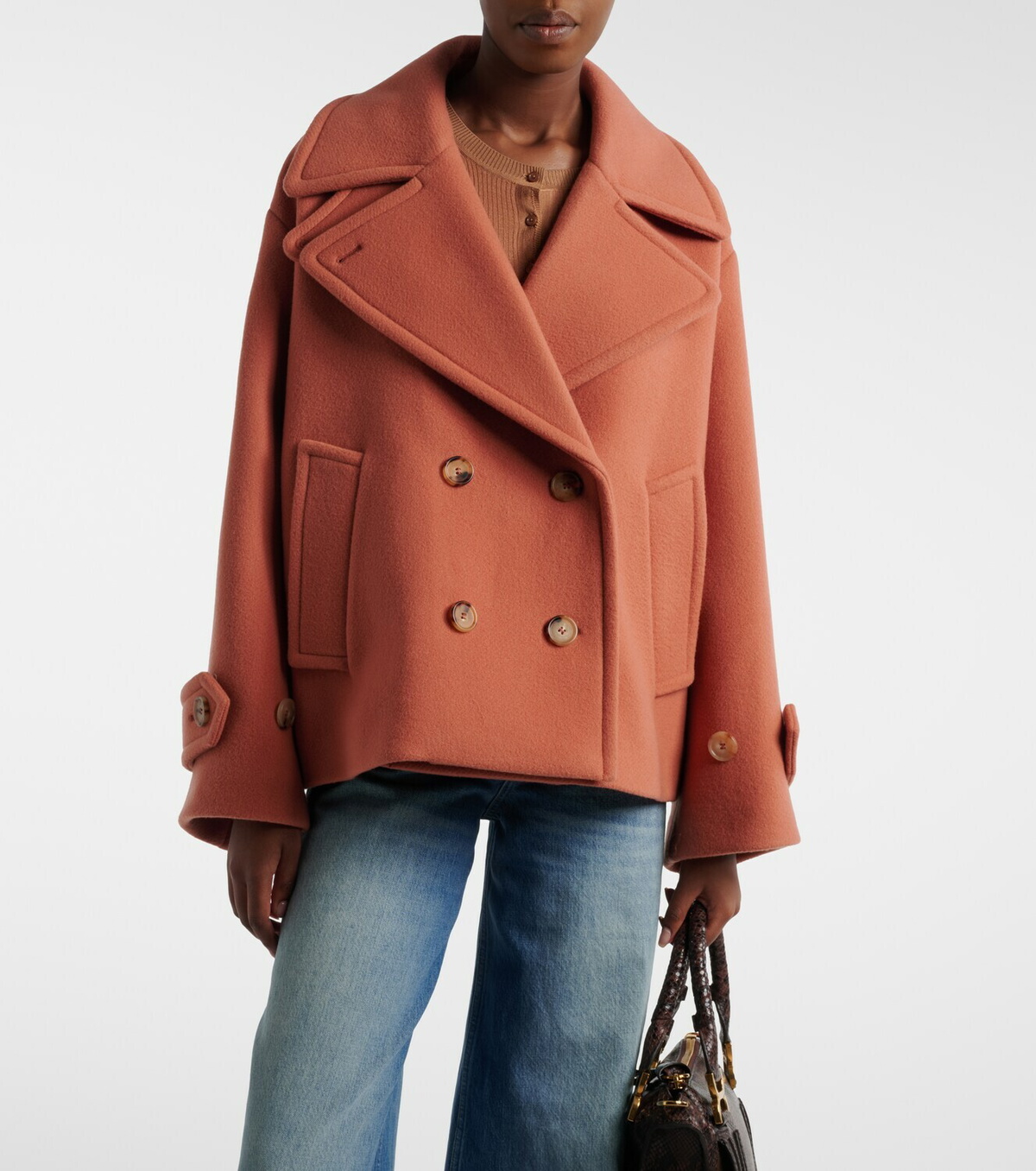 Chloé Oversized wool-blend peacoat
